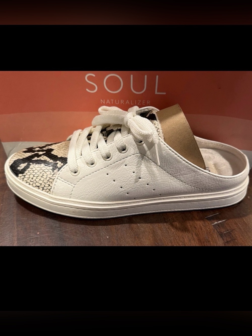 Soul Naturalizer Kemper-Mule White Python Sneakers Size 7 M US